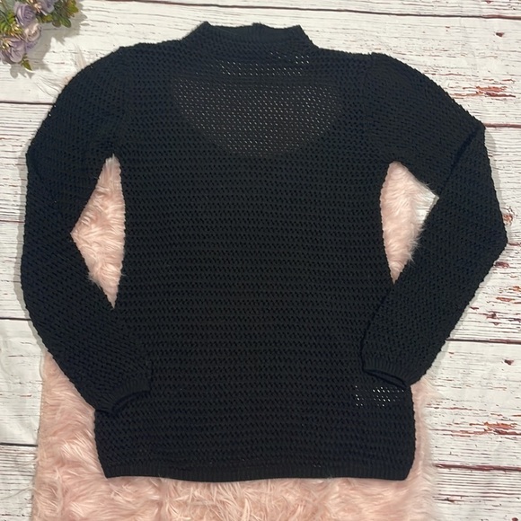 Free People FP Beach Bader Fauxchet Sweater Mini Dress Tunic in Black Size M - Picture 2 of 12